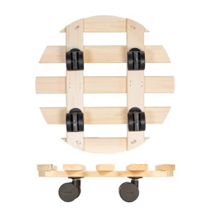 Wagner Multi Roller GH0642, sottovaso a rotelle in legno con 4 ruote doppie, portata 100kg.