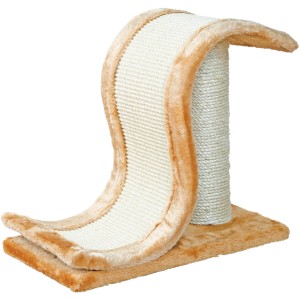 Trixie vague à gratter Inca, marron clair/naturel, avec tronc en sisal et surface à gratter en peluche.