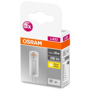 Osram Lampadina LED Pin Base G4, bianco caldo, 20W, 200lm, confezione da 3.
