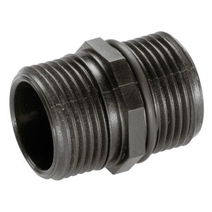 Raccord de pompe Gardena en plastique pour un raccordement facile du tuyau.