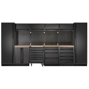 Kraftwerk Werkstatt-6er-Kombi Mobilio Schwarz (HxBxT) 200 x 392 x 48,8 cm
