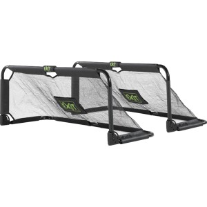 Set di 2 porte da calcio pieghevoli EXIT Panna, 150x60cm, acciaio, nero. Ideale per piccole partite di calcio.