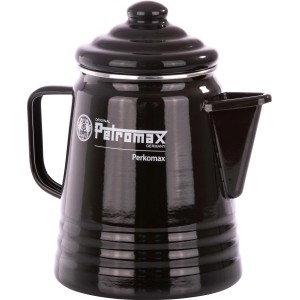 Percolateur Petromax Perkomax PER-9-S noir émaillé, idéal pour la cuisine extérieure et le barbecue.