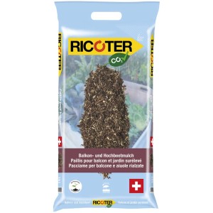 Paillis Ricoter pour balcon et potager surélevé, sac de 15L, pour couverture du sol et prévention des mauvaises herbes.