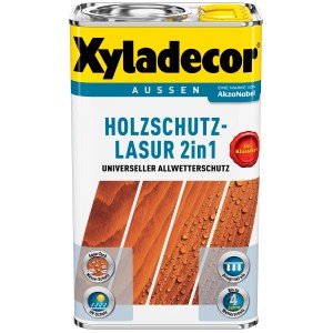 Xyladecor lasure bois 2en1 palissandre mat, pot de 5l pour extérieur.