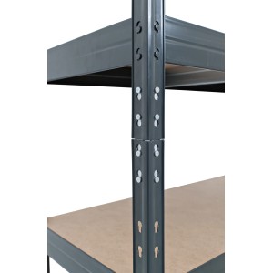 Dettaglio: Scaffale per carichi pesanti Ar Shelving color antracite con ripiani in HDF.