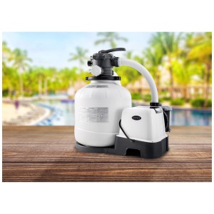 Filtre à sable Intex Krystal Clear QX2600 avec système au sel pour piscines jusqu'à 56800 l.