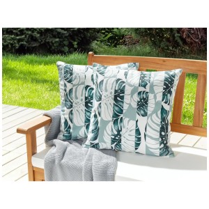 Beliani Cuscini decorativi da esterno Termini verde-bianco 45 x 45 cm / 2 pz
