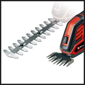 Cisailles à gazon et arbustes sans fil Einhell GE-CG 18/100 Li T Kit avec lame pour arbustes et gazon.