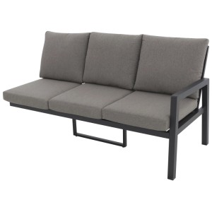 Doppler Ensemble lounge Life, 3 pièces, aluminium anthracite avec coussins moka.