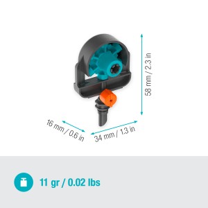 Gardena 6 in 1 ugello a spruzzo per Micro-Drip-System, irrigazione flessibile con 6 modelli di spruzzo.