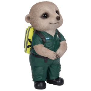 Vivid Arts Baby Erdmännchen als Sanitäter, Garten Deko Figur aus Polyresin.