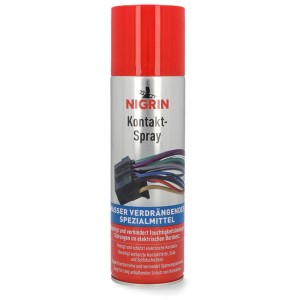 Nigrin Spray Contact 250ml pour la réparation automobile. Nettoie les contacts, protège contre la corrosion et améliore la conductivité.