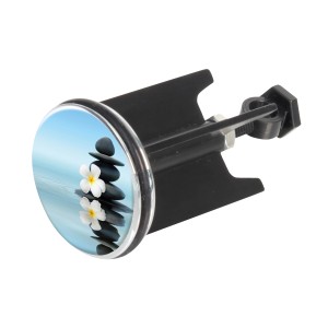 Wenko Tappo lavandino Pluggy Saguna con motivo pietre/fiori per lavabi standard