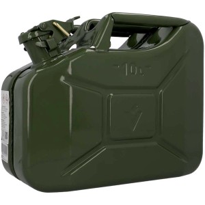 Tanica per benzina Cartrend Army, metallo, 10 l, verde oliva. Tanica per benzina e diesel.