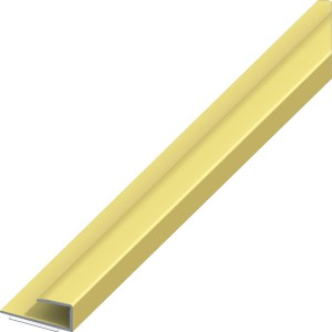 Parketteinfassprofil, selbstklebend, 9 mm, 1 m, Messingfarben für Laminat und Parkett.