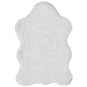 Weißes Dekofell Coste aus Polyester, 55x80 cm, für Wohnraumgestaltung.