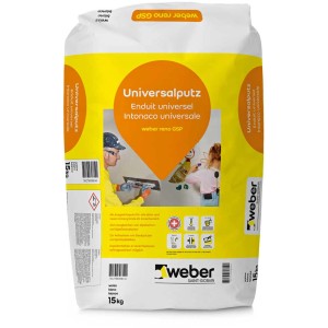 Sac d'enduit de rénovation Weber Reno-GSP, 15 kg, à base de gypse, pour travaux de rénovation.
