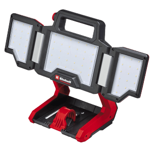 Einhell TP-CL 18/3.000 lampada a batteria: luce da lavoro a LED con 3 pannelli orientabili, rosso-nero.