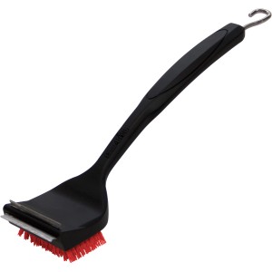 Spazzola per griglia Char-Broil Cool Clean Premium con raschietto e gancio per griglie.