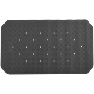 Tappetino per vasca Spirella Ruby grigio scuro, 70x40 cm, in gomma naturale con rilievi e fori.