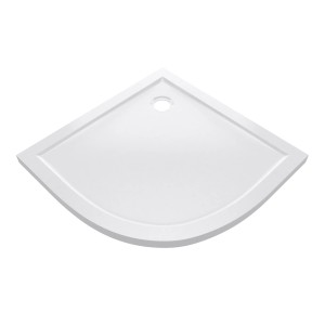 Receveur de douche Aurlane Pure, 90x90 cm, rond, blanc, en acrylique pour une douche accessible.