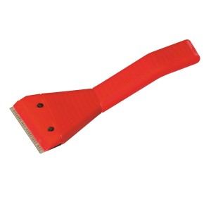 Décolleuse à papier peint LUX avec manche rouge et lame tranchante pour enlever le papier peint.