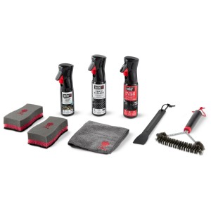 Set pulizia Weber 8 pezzi per grill Q & Pulse: spazzola, detergente, raschietto, spugne, panno, spray.
