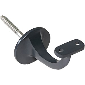 Support de main courante anthracite en aluminium pour main courante en bois de 52 mm.