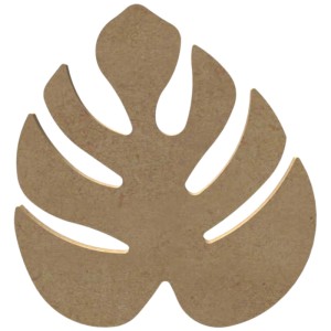 Gomille Figura Monstera in MDF, 12x13cm, per bricolage e decorazioni.
