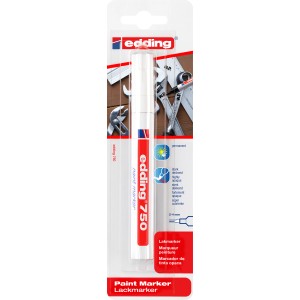 Edding 750 pennarello a vernice, bianco, 2-4 mm, per marcare e decorare varie superfici.