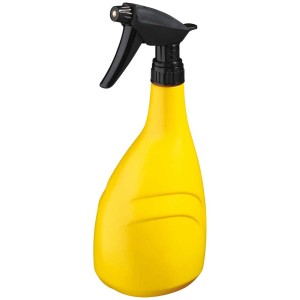 Pulvérisateur jaune Geli Eden 900 ml avec tête de pulvérisation noire et buse en laiton.