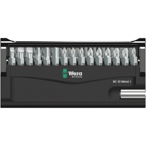Wera Bitset Check Metal, 30 pezzi. Assortimento di inserti in supporto nero pieghevole.
