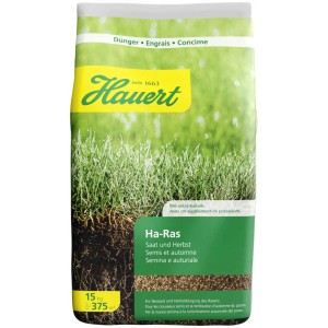 Hauert Ha-Ras Engrais Semis et Automne, sac de 15 kg pour l'entretien du gazon.