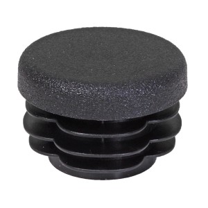 Bouchon noir Ø 25 mm pour tubes ronds à lamelles.