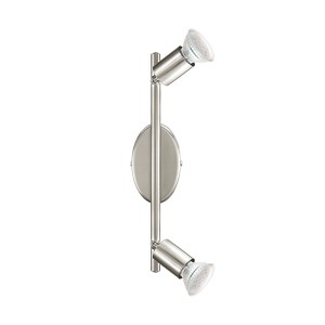 Eglo LED spot Buzz, 2 luci, nichel opaco, per montaggio a parete.