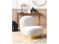 Beliani Fauteuil  Loviisa Bouclé Blanc (HxlxP) 76 x 62 x 70 cm