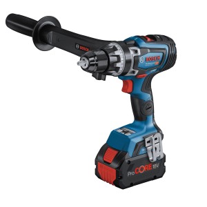 Avvitatore a batteria Bosch Professional GSR 18V-150 C con impugnatura supplementare e L-Boxx.
