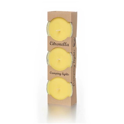 Camping-Lights Citronella Gelb Ø 8 cm / Höhe 3,5 cm