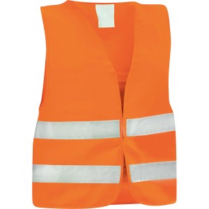 Gilet di sicurezza arancione Universal XL con due strisce riflettenti per assistenza stradale e sicurezza.