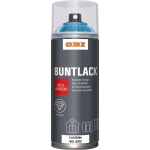 Spray di vernice OBI blu chiaro lucido, bomboletta da 400ml.