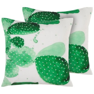 Beliani Cuscini decorativi da esterno Ostina verde-bianco 45 x 45 cm / 2 pz