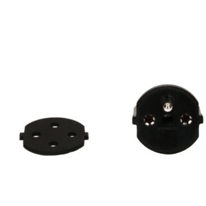 Adaptateur fixe noir Type12 avec joint pour contact de protection, 3 pôles.