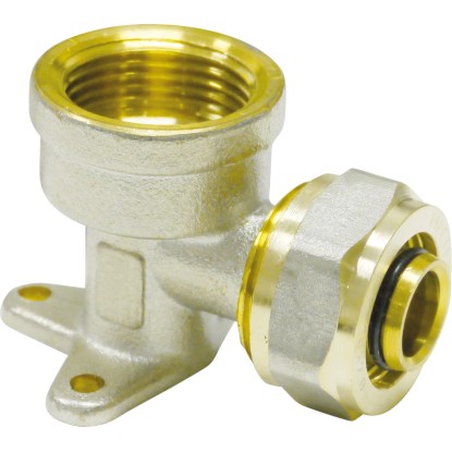 Gomito a parete a vite ottone 16 mm x Rp 1/2