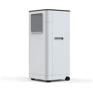 Condizionatore mobile Kibernetik KL90 bianco con griglia e ruote. Raffredda, ventila, deumidifica ambienti fino a 30m².