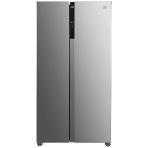 Réfrigérateur-congélateur Beko SBS300 side-by-side en inox. Deux portes, 521 l de volume total.