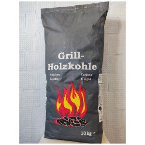 Sac de charbon de bois pour barbecue ICAG, 10 kg, pour un allumage rapide et une braise durable.