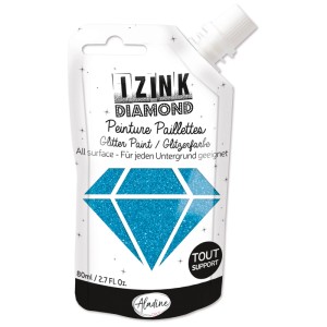 Aladine Diamond Blu Caraibi pittura glitter in flacone squeeze, 80ml. Ideale per progetti di pittura e decorazioni.
