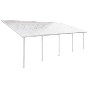 Copertura per terrazza Feria, 260-305x850x385cm, con pannelli in policarbonato e telaio in alluminio.