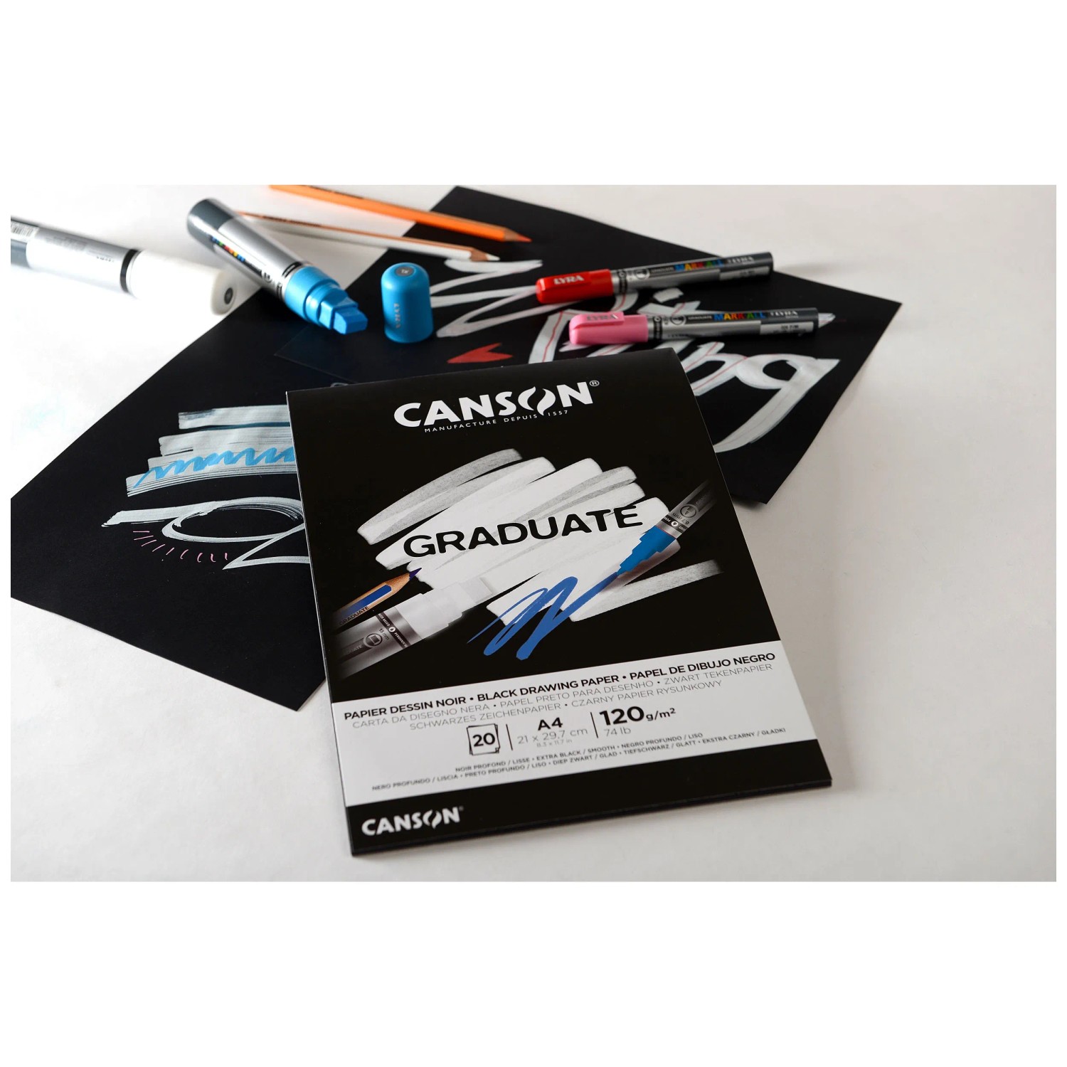 DUPLI K | PAPIER DESSIN CANSON C À GRAIN CRAYON ENCRE GOUACHE Feutre 125g A4 Pochette 12f